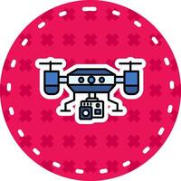 Camera drone Line Filled Sticker Icon vector