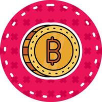 Baht Line Filled Sticker Icon vector