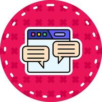 Comment Line Filled Sticker Icon vector