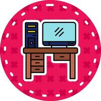 Computer Line Filled Sticker Icon vector