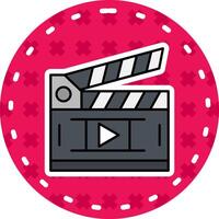 Movie Line Filled Sticker Icon vector