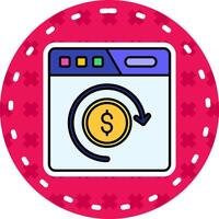 Return of investment Line Filled Sticker Icon vector