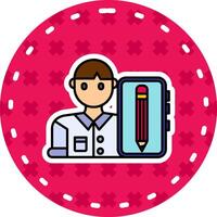 Blogger Line Filled Sticker Icon vector