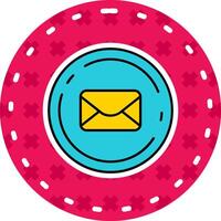 Email Line Filled Sticker Icon vector