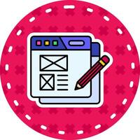 Web content Line Filled Sticker Icon vector