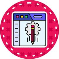 Content management Line Filled Sticker Icon vector