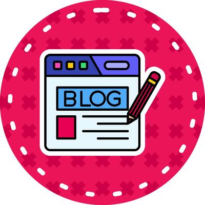 Blog Line Filled Sticker Icon