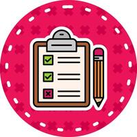 Task Line Filled Sticker Icon vector