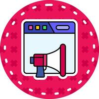 Marketing Line Filled Sticker Icon vector