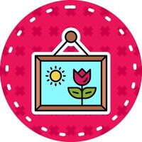 Picture Line Filled Sticker Icon vector