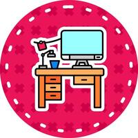 Workspace Line Filled Sticker Icon vector