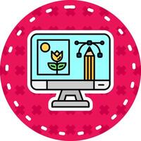 Photo editing Line Filled Sticker Icon vector