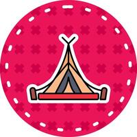 Tent Line Filled Sticker Icon vector