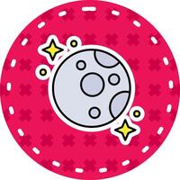 Moon Line Filled Sticker Icon vector