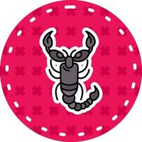 Scorpion Line Filled Sticker Icon vector