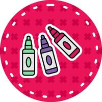 Crayons Line Filled Sticker Icon vector