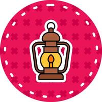 Oil lamp Line Filled Sticker Icon vector