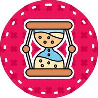 Sandglass Line Filled Sticker Icon vector