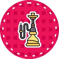 hookah Line Filled Sticker Icon vector