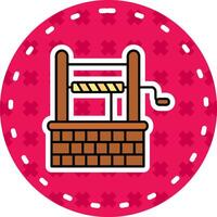 Well Line Filled Sticker Icon vector