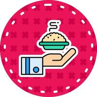 Give Line Filled Sticker Icon vector