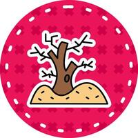 árbol línea lleno pegatina icono vector