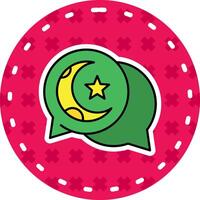 Chat Line Filled Sticker Icon vector