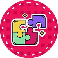 Puzzle Line Filled Sticker Icon vector