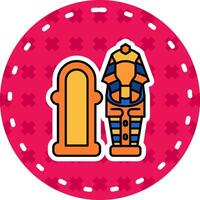 Sarcophagus Line Filled Sticker Icon vector