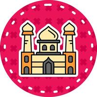 Mosque Line Filled Sticker Icon vector