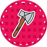 Axe Line Filled Sticker Icon vector