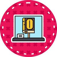 Book Line Filled Sticker Icon vector
