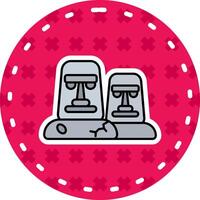 Moai Line Filled Sticker Icon vector