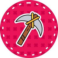 Pickaxe Line Filled Sticker Icon vector