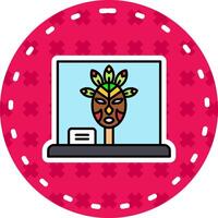 Mask Line Filled Sticker Icon vector