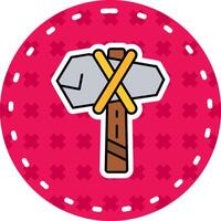 Hammer Line Filled Sticker Icon vector