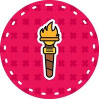 Torch Line Filled Sticker Icon vector