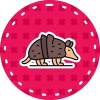 armadillo línea lleno pegatina icono vector