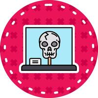 Skull Line Filled Sticker Icon vector
