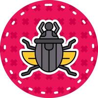 Scarab Line Filled Sticker Icon vector