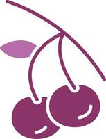 Cherries Glyph Two Colour Icon vector