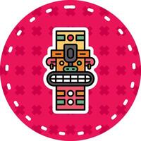 Totem Line Filled Sticker Icon vector