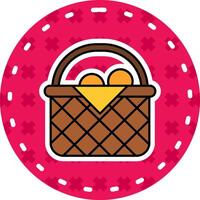 Basket Line Filled Sticker Icon vector