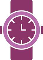 reloj glifo dos color icono vector