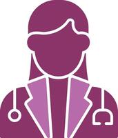 Female Doctor Glyph Two Colour Icon vector