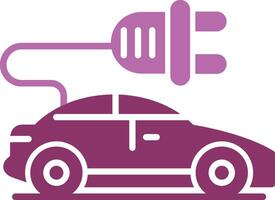 Electric Car Glyph Two Colour Icon vector