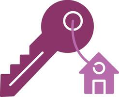 House Key Glyph Two Colour Icon vector