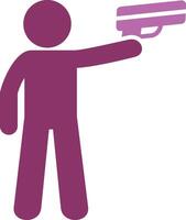 Policeman Holding Gun Glyph Two Colour Icon vector