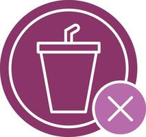 No Drinks Glyph Two Colour Icon vector