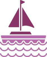 Sail Boat Glyph Two Colour Icon vector